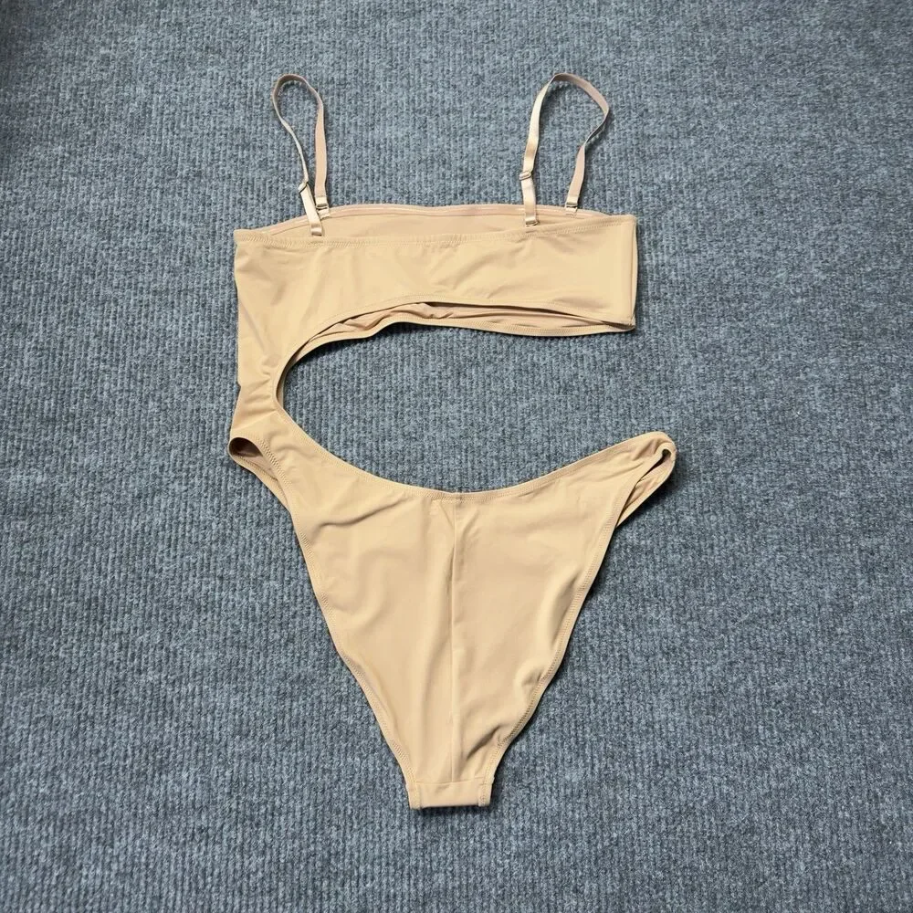 SKIMS Size 3X Recycled Swim Womens Strapless Monokini Bathing Suit Ochre NEW